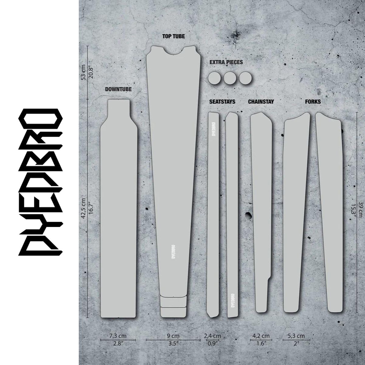 DYEDBRO DROP BAR FRAME PROTECTION - CLEAR MATTE