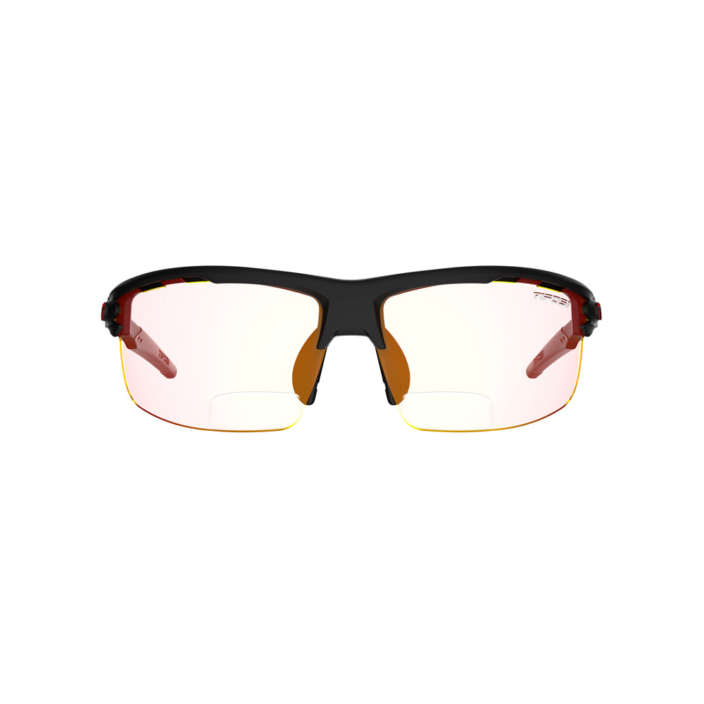 Tifosi Rivet Sunglasses Blackout with Clarion Red Fototec Reader +2.0 Lens