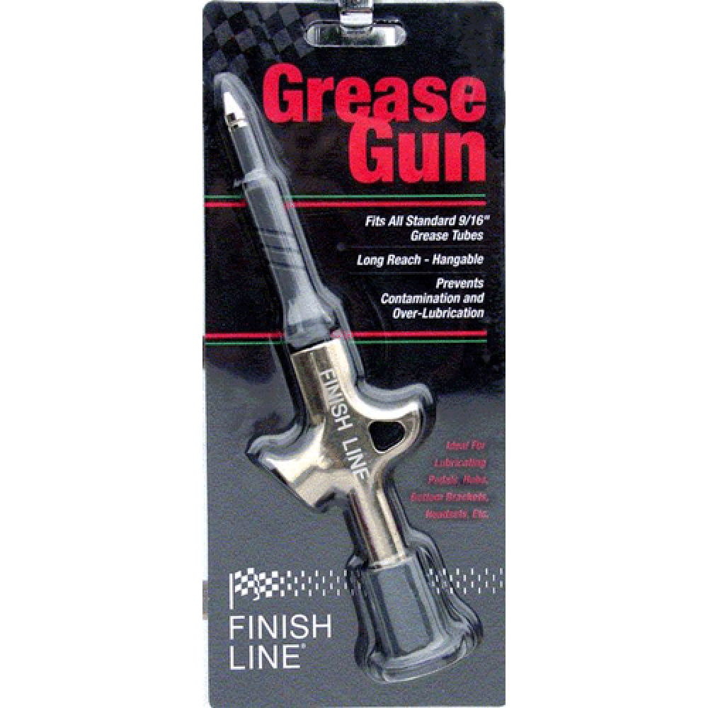 Finish Line Pro Grease Gun - Long Tip - Fits Premium Grease and Ceramic Grease Tubes