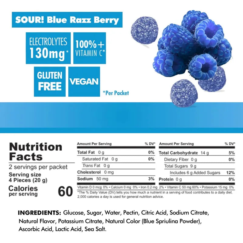 Bonk Breaker Energy Chews Single 50g - Blue Razz Berry