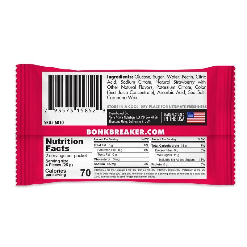 Bonk Breaker Energy Chews Single 50g - Strawberry