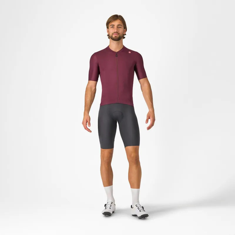 Castelli Espresso Men's Jersey - Deep Bordeaux/Silver Moon
