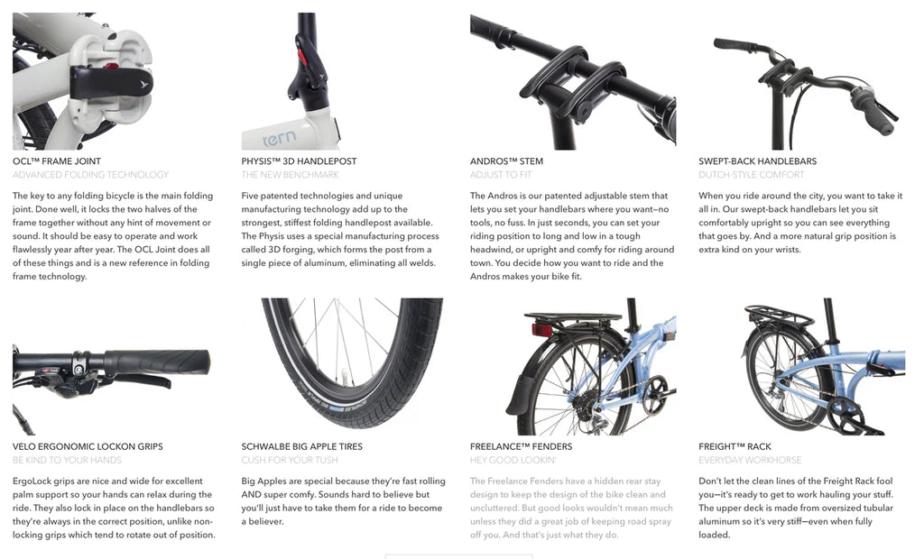 Tern Bike Node D8 24" Fold MR Dark Blue/Blue 8 Spd