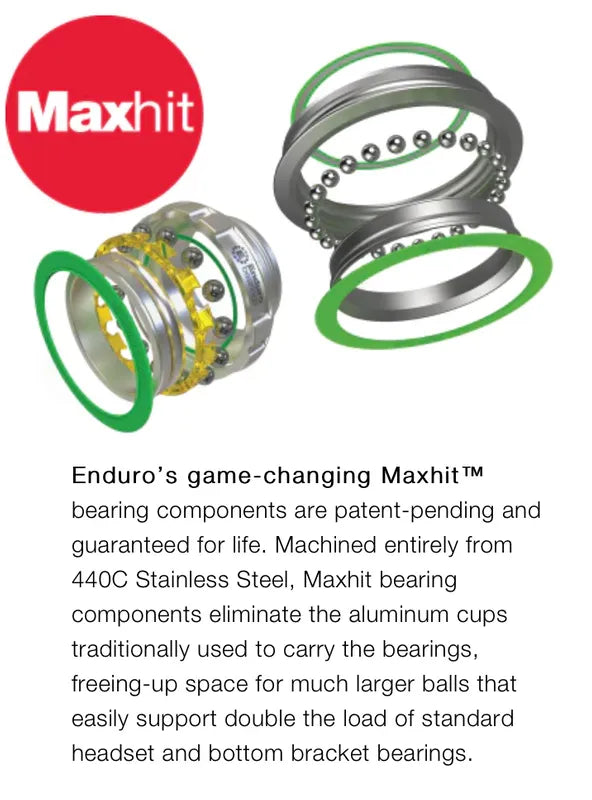 Enduro MAXhit Bottom Bracket BSA Stainless Steel for 30mm