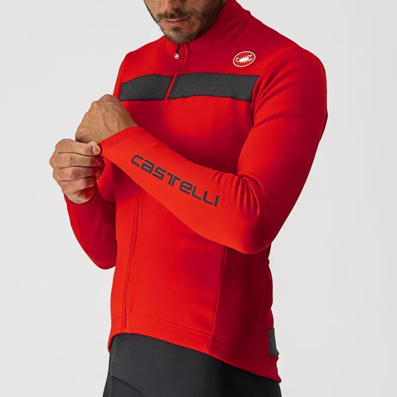 Castelli Puro 3 Fz Jersey Men's Red/Black Reflex