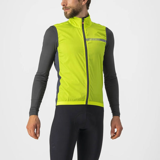 Castelli Squadra Stretch Men's Vest - Electric Lime/Dark Gray