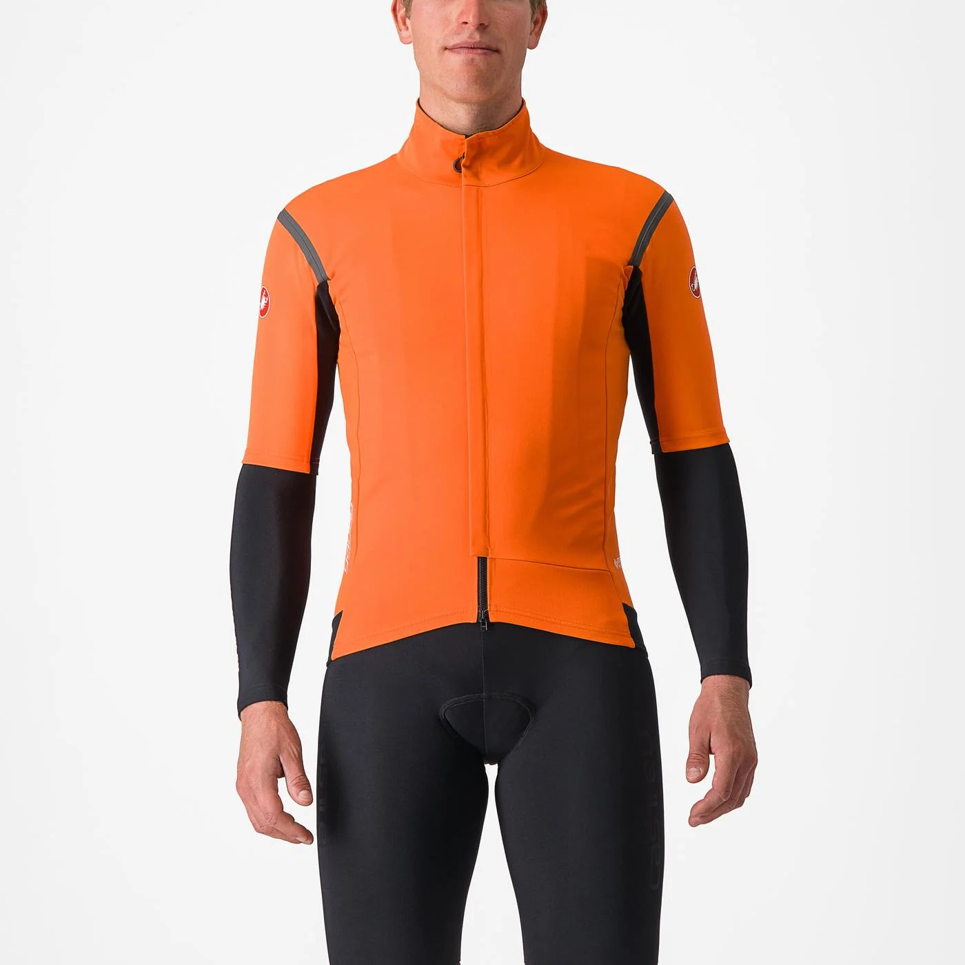 Castelli Gabba Ros 2 Men's Jacket - Red Orange/Dark Gray