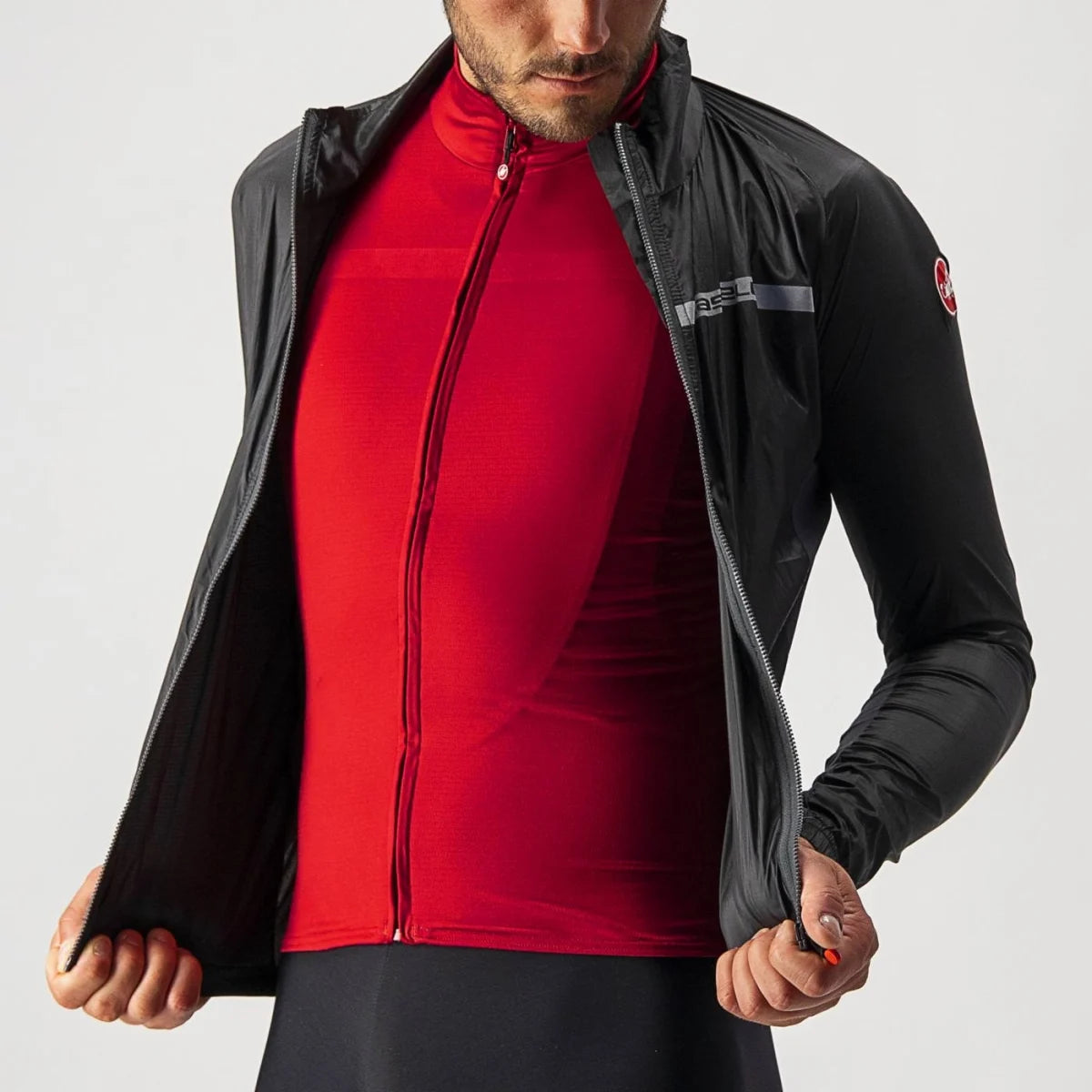 Castelli Squadra Stretch Jacket Men's - Light Black/Dark Grey