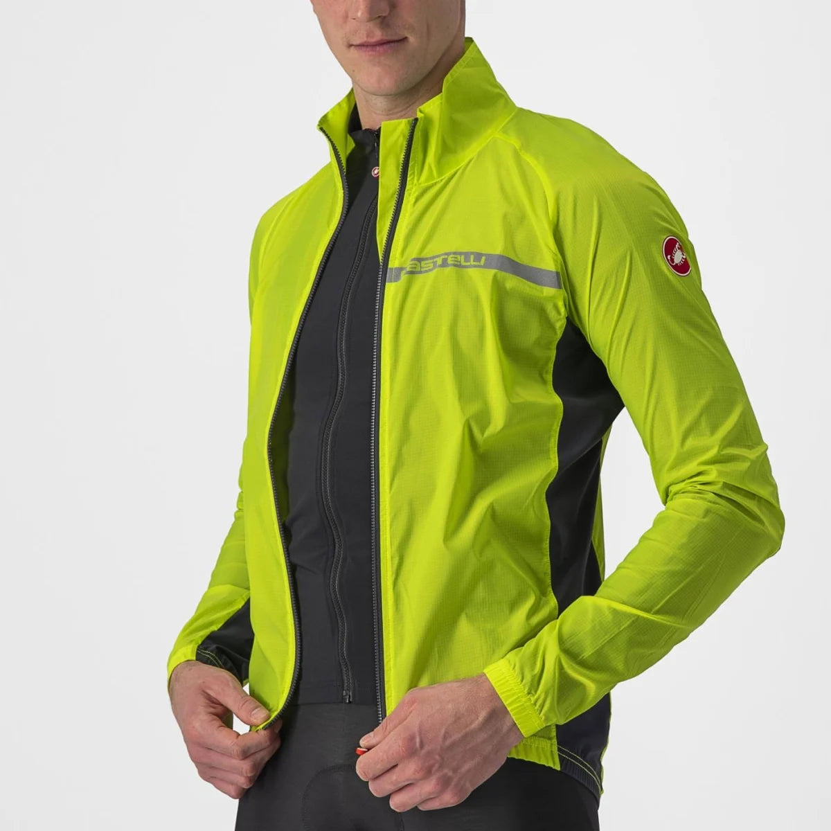 Castelli Squadra Stretch Jacket Men's - Electric Lime /Dark Gray