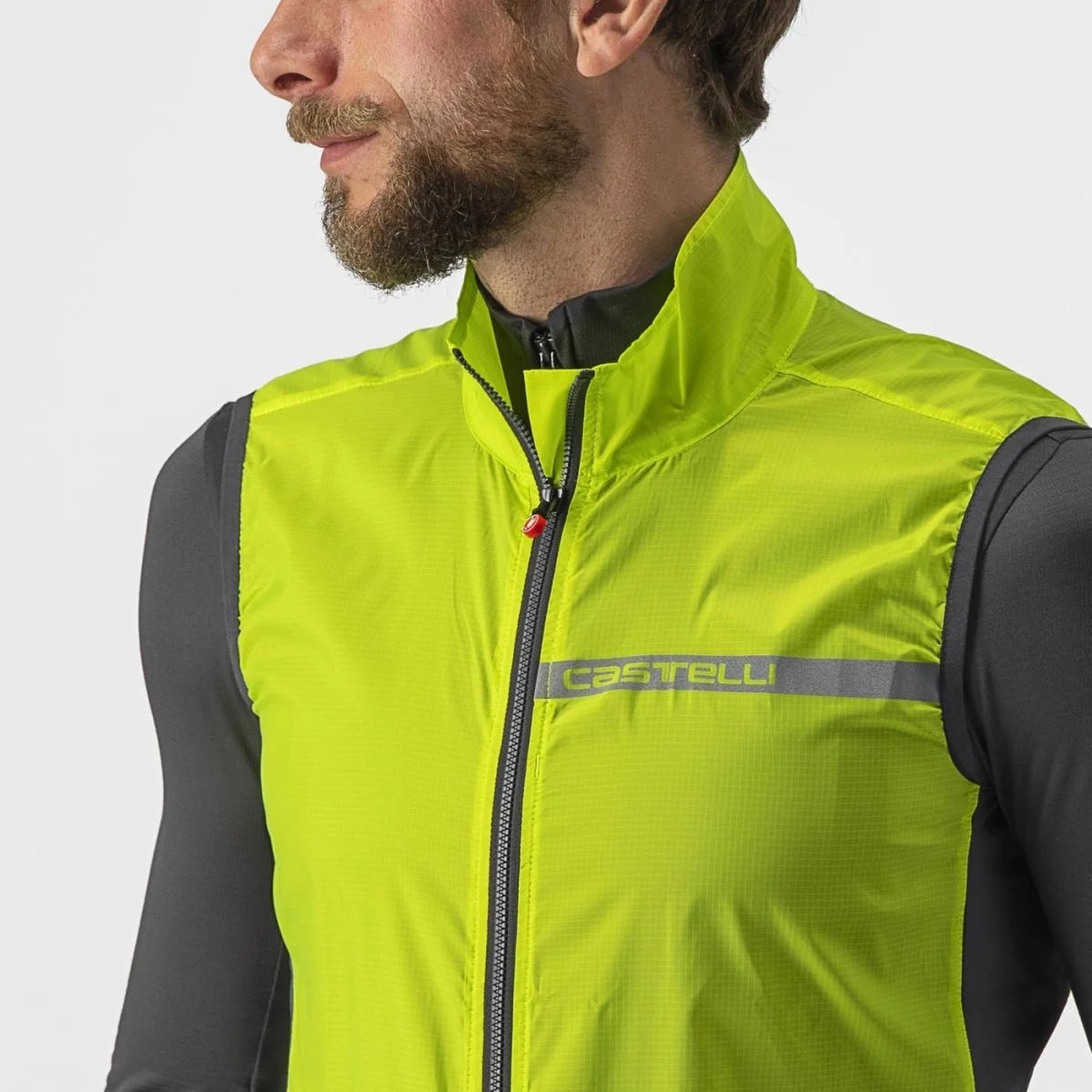 Castelli Squadra Stretch Men's Vest - Electric Lime/Dark Gray