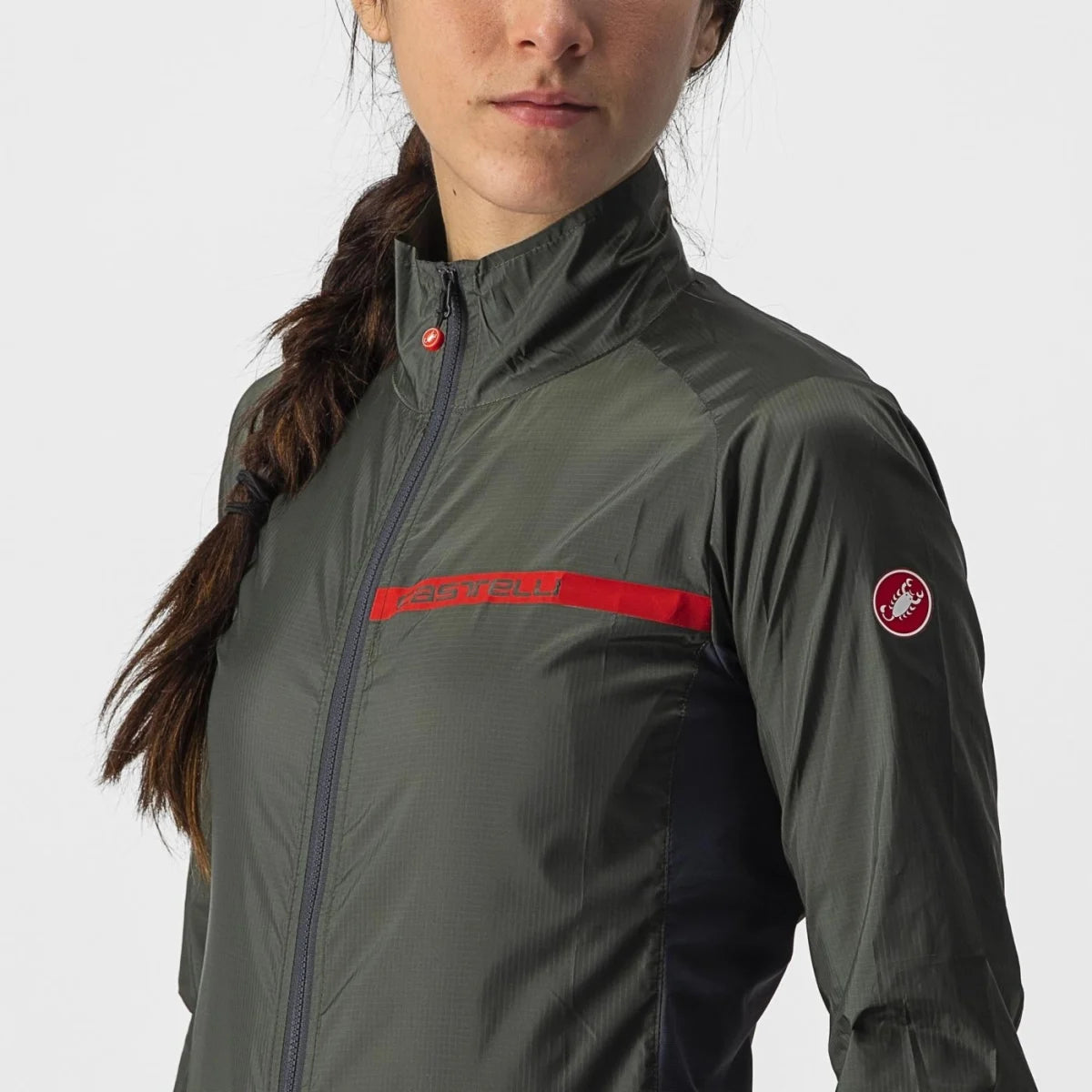 Castelli Squadra Stretch Jacket Women's - Military Green/Dark Grey