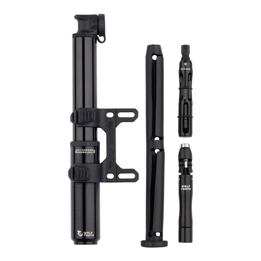 WOLF TOOTH ENCASE PUMP 85CC WITH HEX BIT WRENCH MULTI-TOOL & CHAIN + TYRE PLUG TOOL