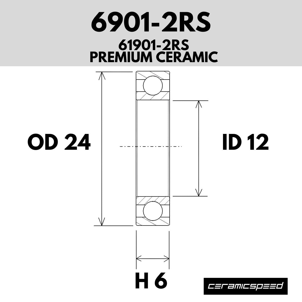 CERAMICSPEED - PREMIUM COATED RADIAL BEARINGS - 6901-2RS