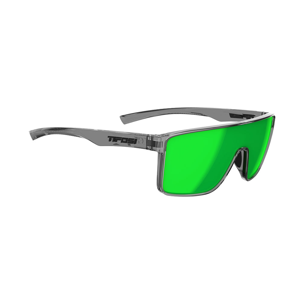 Tifosi Sanctum Sunglasses Crystal Smoke with Green Mirror Polarized Lens
