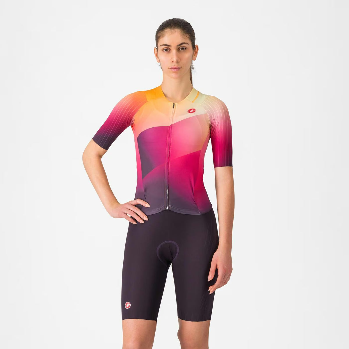 Castelli Free Sanremo 3 Tri Suit Short Sleeve Women's Vivid Orange