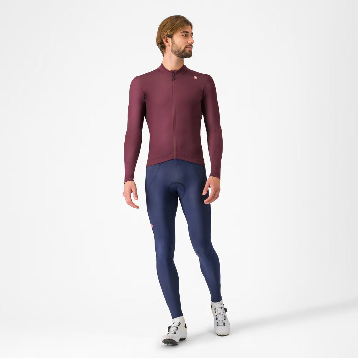 Castelli Espresso Thermal Jersey Men's Deep Bordeaux