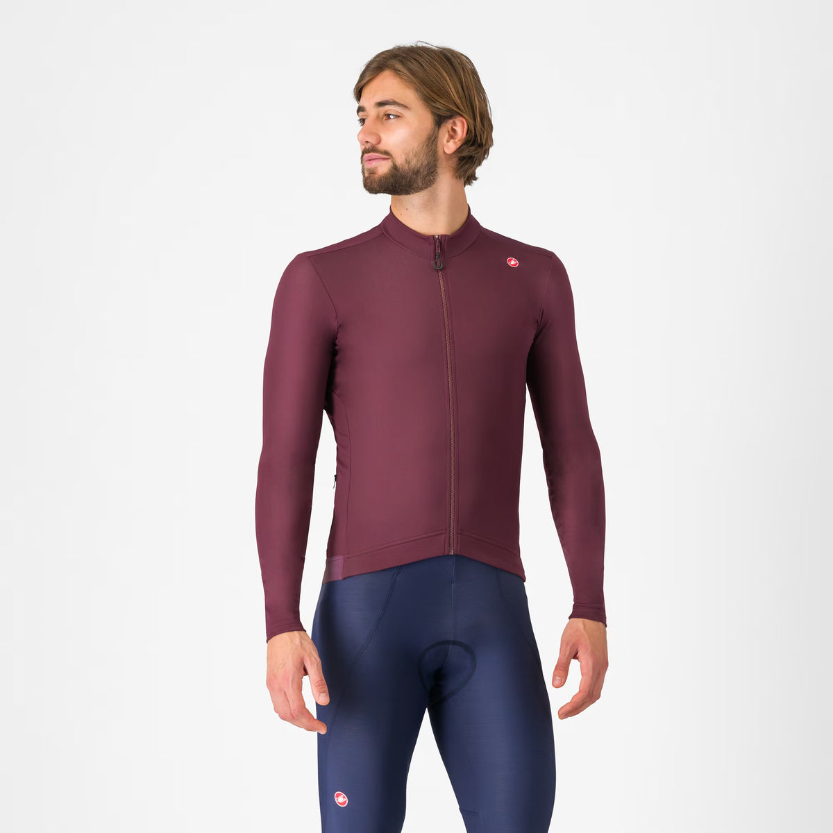 Castelli Espresso Thermal Jersey Men's Deep Bordeaux