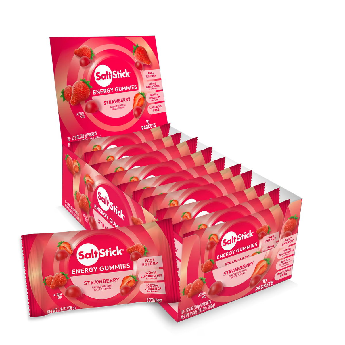 Saltstick Strawberry Energy Gummies