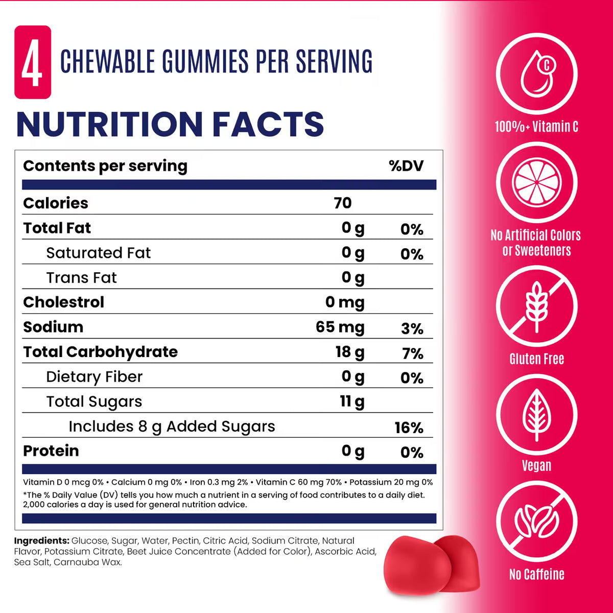 Saltstick Strawberry Energy Gummies