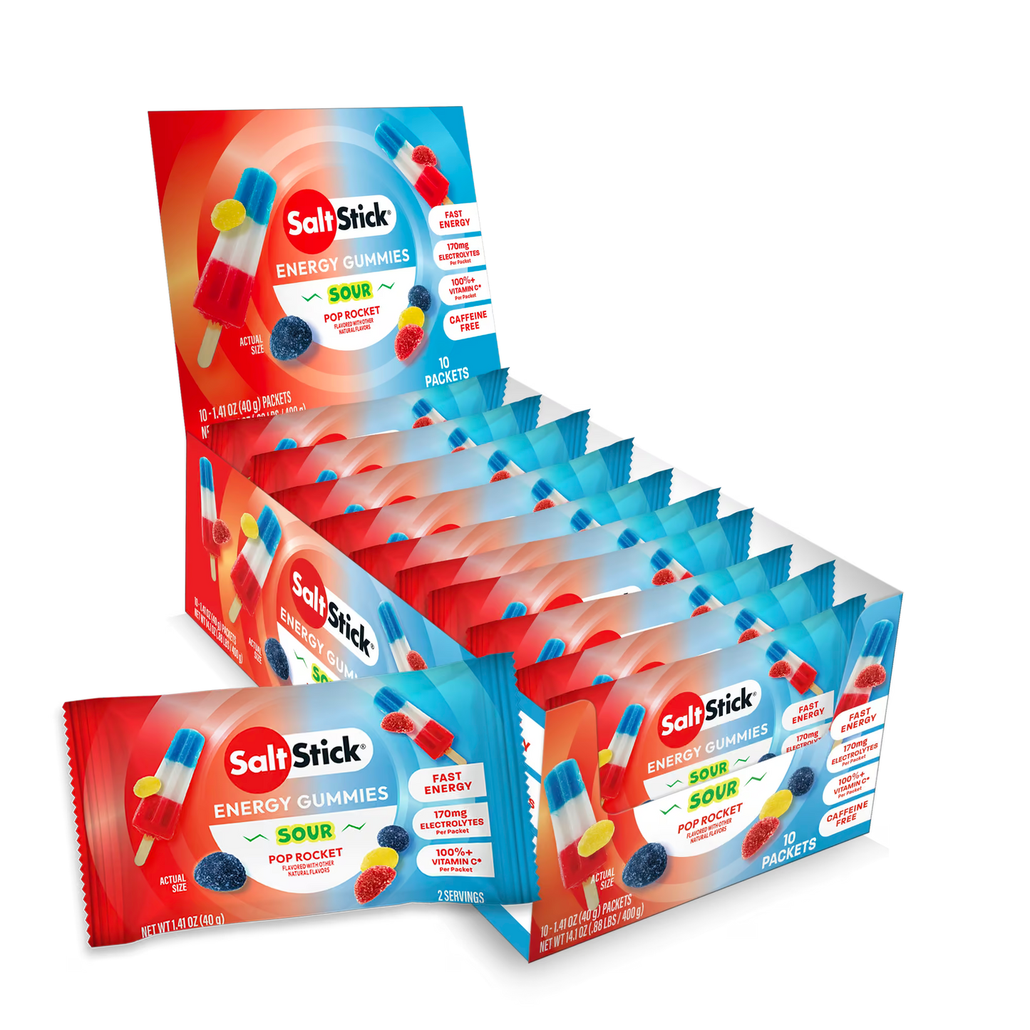 Saltstick Sour Pop Rocket Energy Gummies