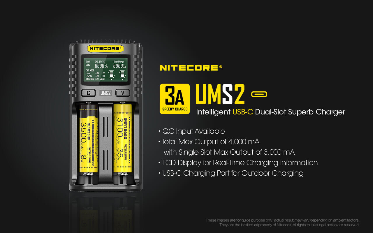 Nitecore UMS2 - USB Dual-Slot Charger