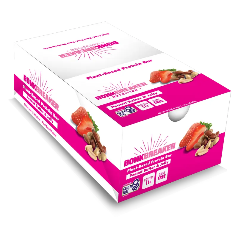 Bonk Breaker Peanut Butter & Jelly Protein + Energy Bars - Box of 12
