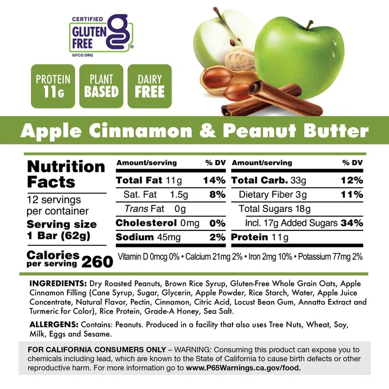 Bonk Breaker Apple Cinnamon & Peanut Butter Protein + Energy Bar - Single
