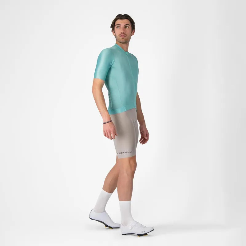 Castelli Espresso Men's Cycling Jersey - Pool Blue/Dark Gray