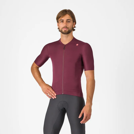 Castelli Espresso Men's Jersey - Deep Bordeaux/Silver Moon