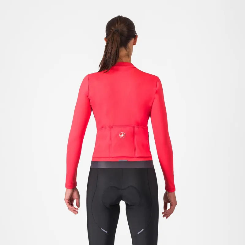 Castelli Espresso Thermal Women's Jersey - Hibiscus / Dark Gray