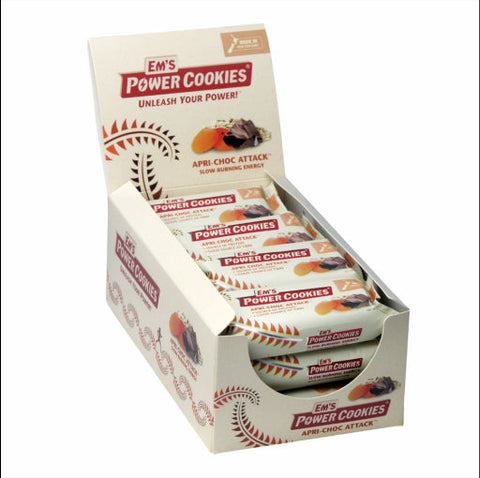 Em's Power Cookie Bars - Box 12 x 80g -  Apricot Chocolate