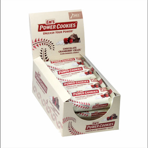 Em's Power Cookie Bars - Box 12 x 80g - Chocolate Cranberry