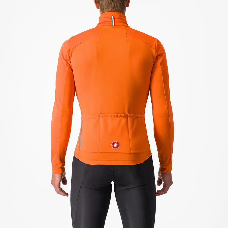 Castelli Entrata Jacket Men's - Red Orange / Metal Brown