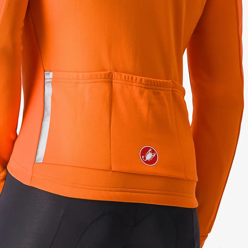 Castelli Entrata Jacket Men's - Red Orange / Metal Brown