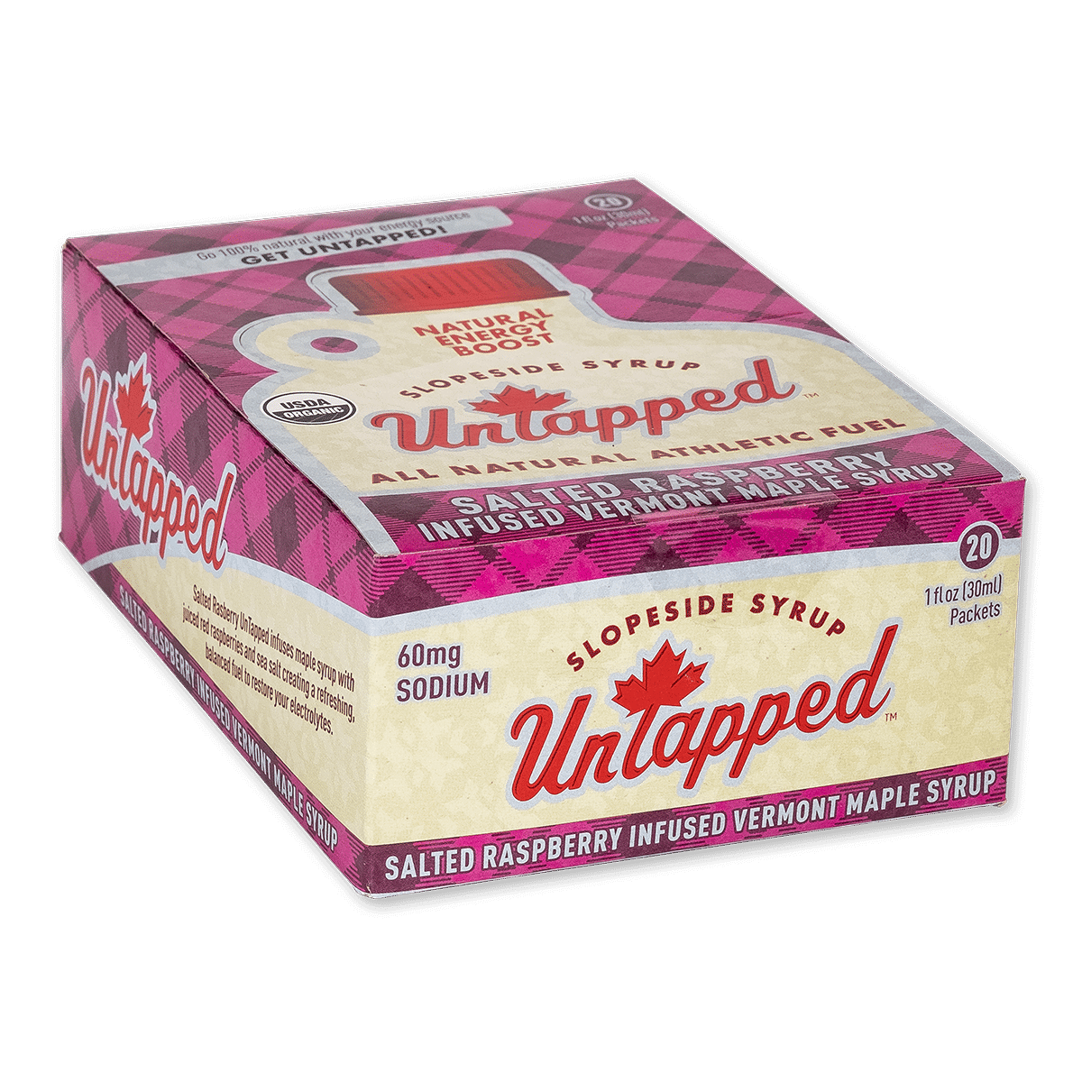 UnTapped Gels Salted Raspberry Maple Syrup - Box of 20