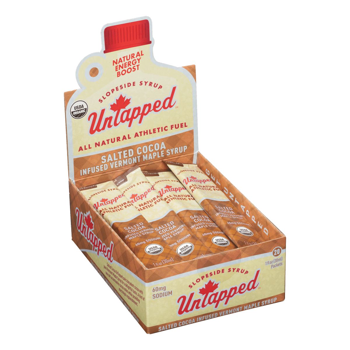 UnTapped Gels Salted Cocoa Maple Syrup - Box of 20