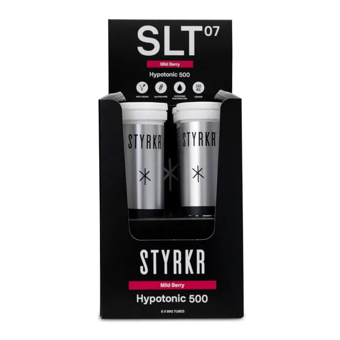 Styrkr SLT07 Hydration Tablets Mild Berry 500mg - Box of 6 Tubes