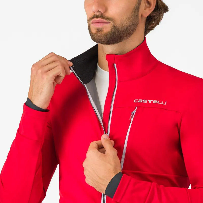 Castelli Go Men's Cycling Jacket - Red/Silver Gray