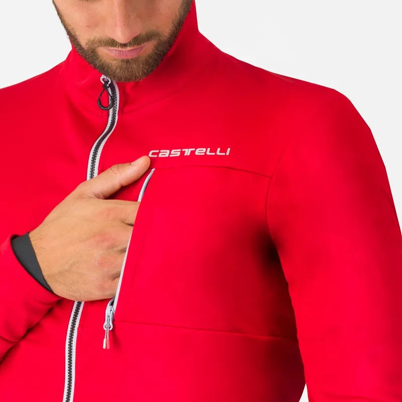 Castelli Go Men's Cycling Jacket - Red/Silver Gray