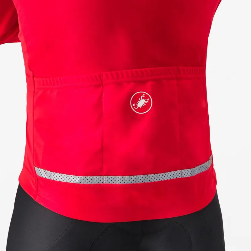 Castelli Go Men's Cycling Jacket - Red/Silver Gray