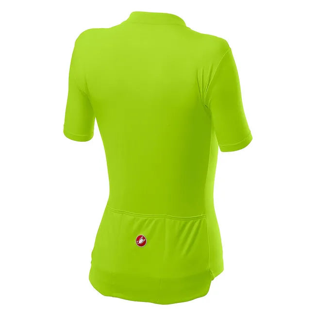 Castelli Jersey Anima 3 Womens Chartreuse(yellow-green)/Dark Steel Blue