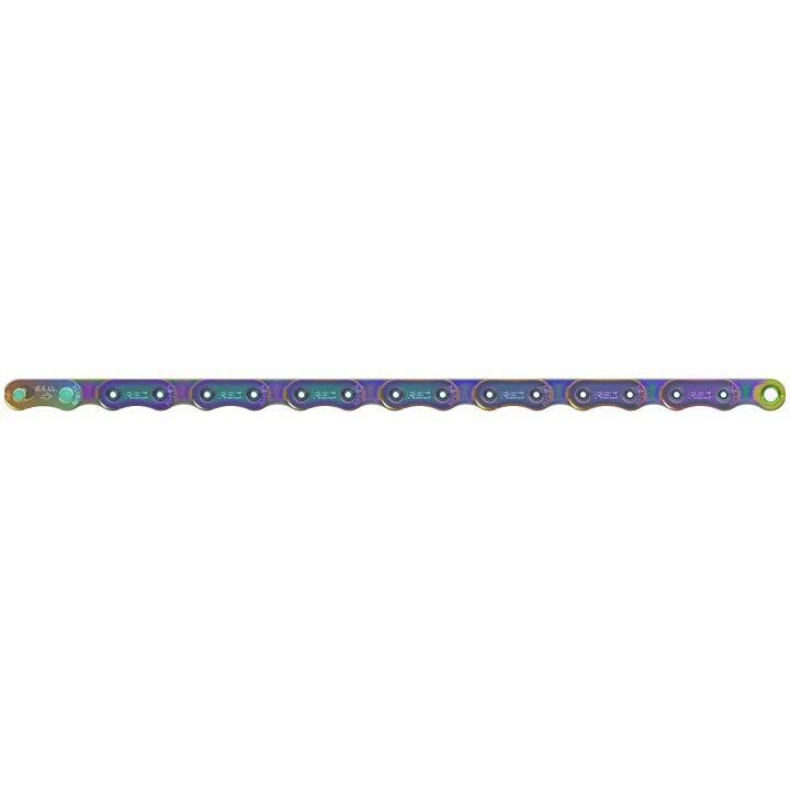 SRAM Red D1 Flattop 120 Link 12 Speed Chain w/ Powerlock - Rainbow