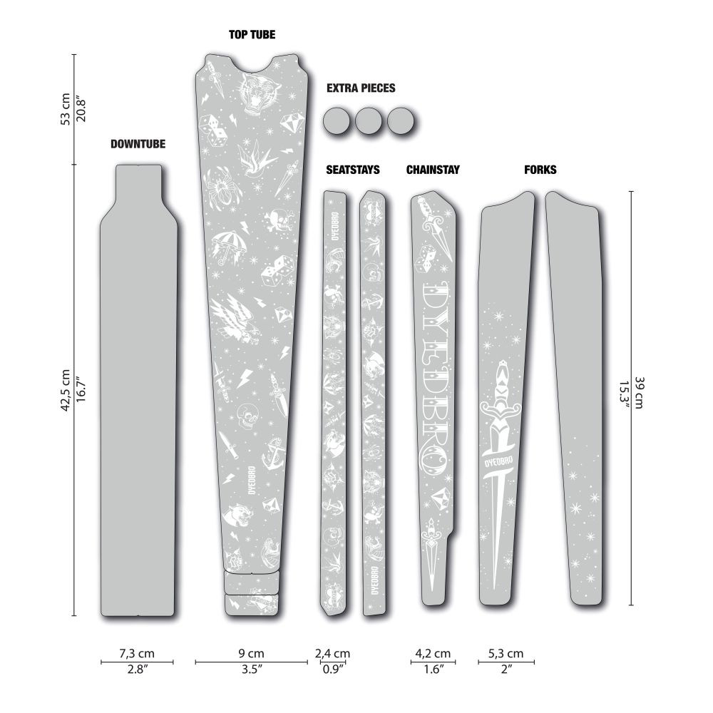 DYEDBRO DROP BAR FRAME PROTECTION - OLD SCHOOL TATTOO