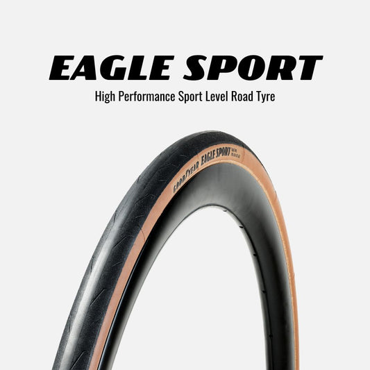 GOODYEAR ROAD TYRE - EAGLE SPORT TUBE TYPE - 28MM - TAN