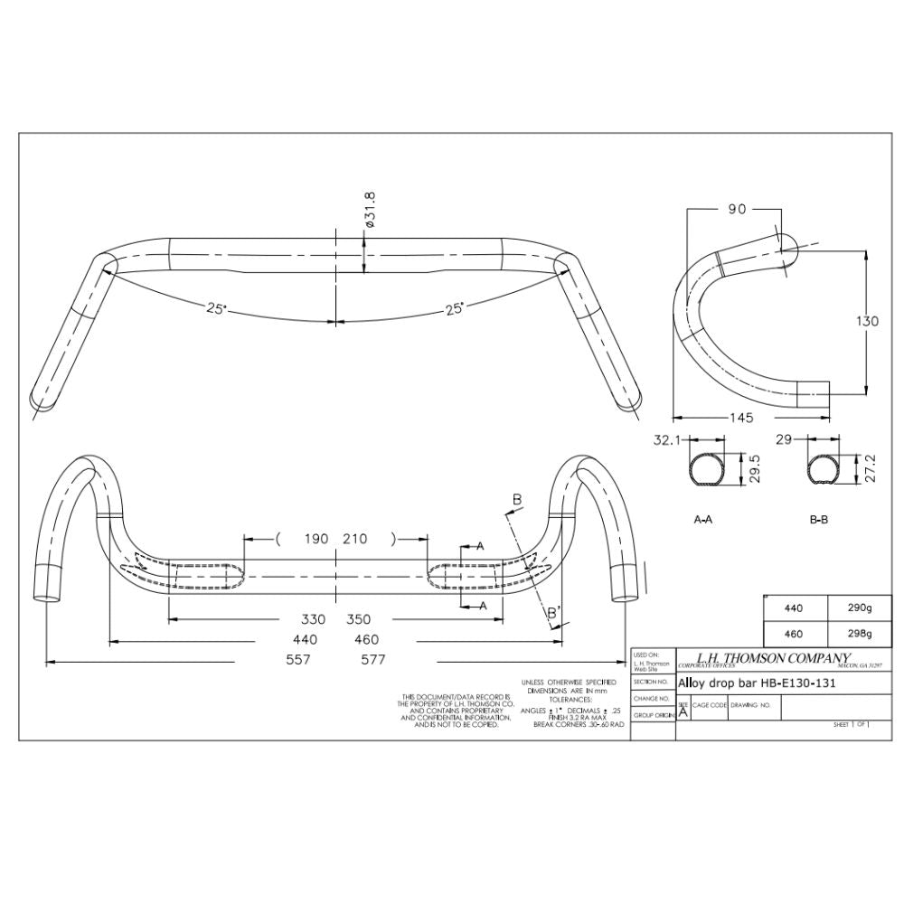 THOMSON - DIRT DROP HANDLEBAR