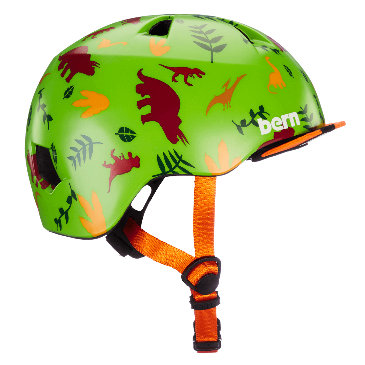 Bern Tigre Satin Green Dino w/ Visor Ã¢â‚¬â€œ XXS