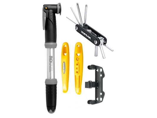 Topeak Essentials Kit Combo - Mini Dual Pump, X-Tool, Shuttle lever